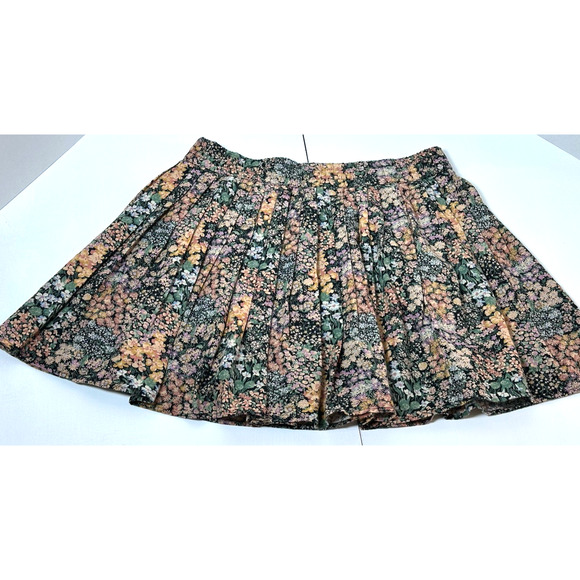 American Eagle Outfitters Floral Pleated Skirt Size XL Elastic Whimsical Skirt - Picture 2 of 16